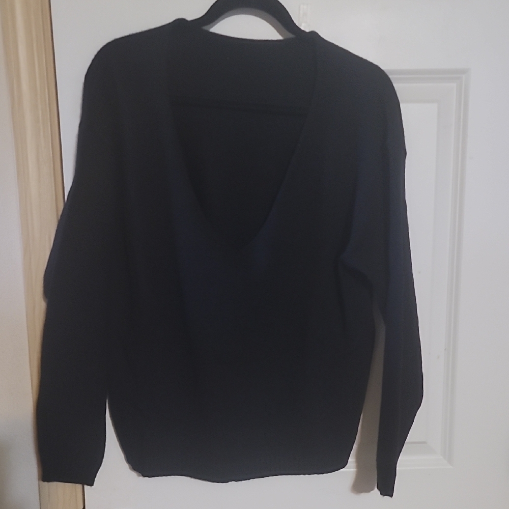 Men's Black V-Neck Sweater
